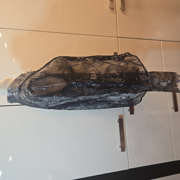 NWT Maeve Anthropologie Black Lace Floral Blouse Top Womens Size Small - Picture 6 of 13